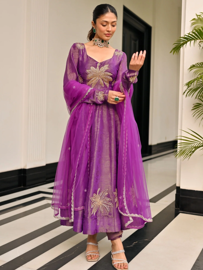 Purple Anarkali SET